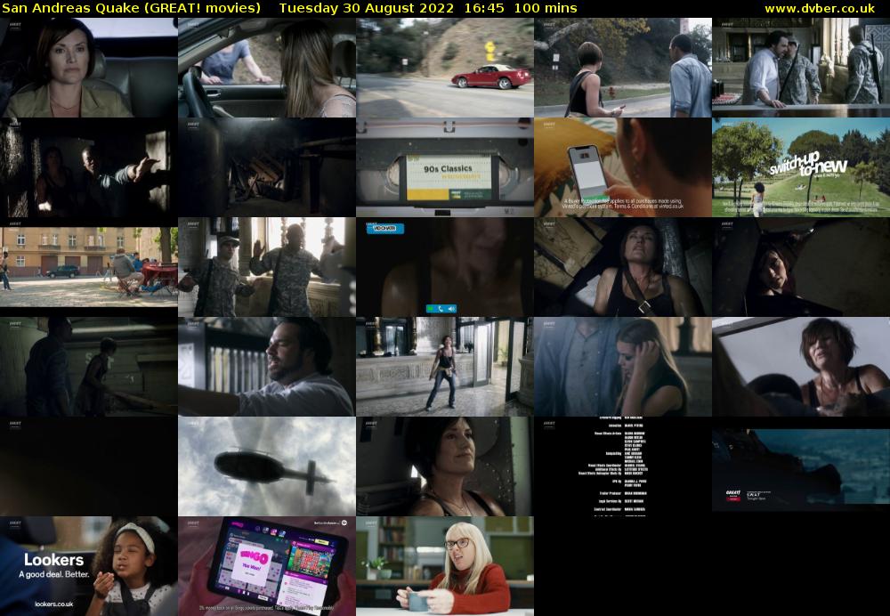 San Andreas Quake (GREAT! movies) Tuesday 30 August 2022 16:45 - 18:25