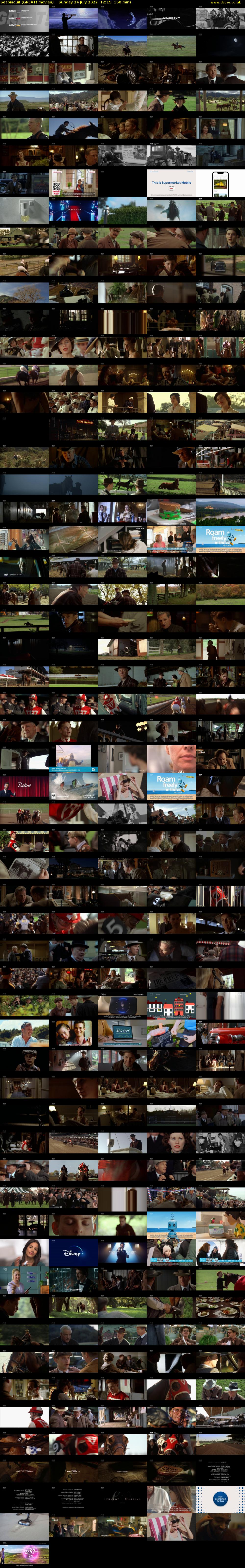 Seabiscuit (GREAT! movies) Sunday 24 July 2022 12:15 - 14:55