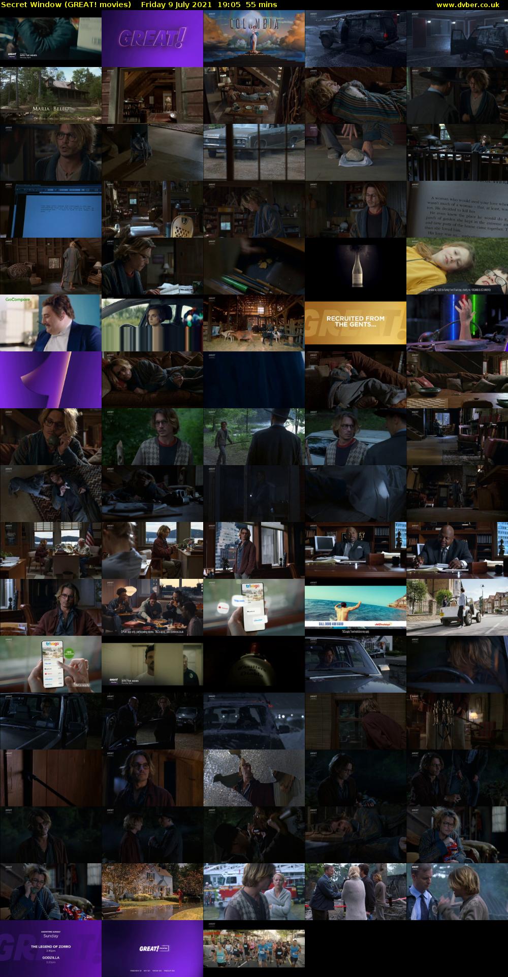 Secret Window (GREAT! movies) Friday 9 July 2021 19:05 - 20:00
