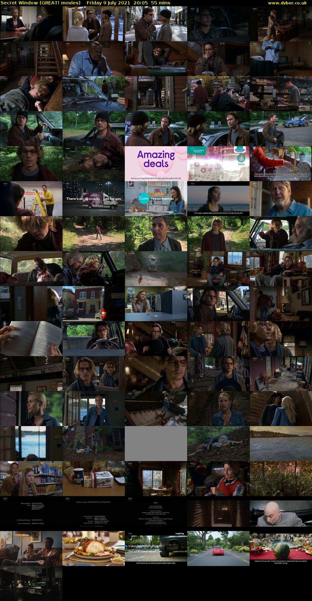Secret Window (GREAT! movies) Friday 9 July 2021 20:05 - 21:00