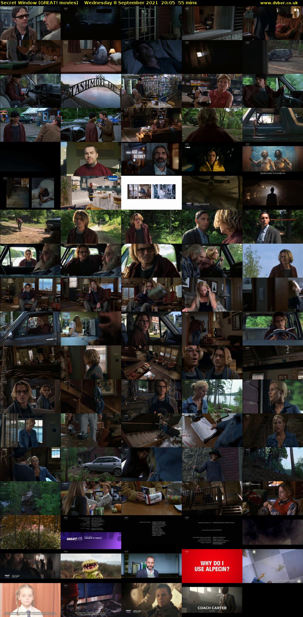 Secret Window (GREAT! movies) Wednesday 8 September 2021 20:05 - 21:00