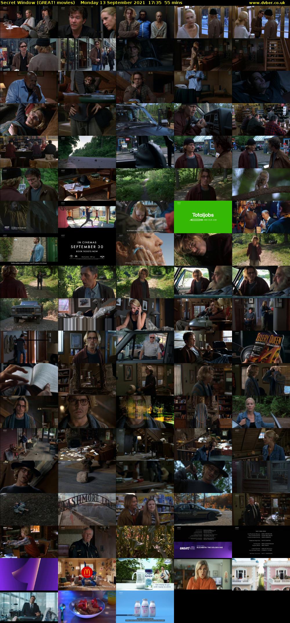 Secret Window (GREAT! movies) Monday 13 September 2021 17:35 - 18:30