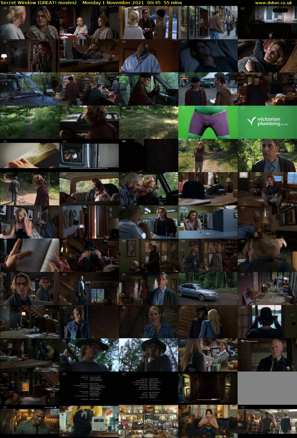 Secret Window (GREAT! movies) Monday 1 November 2021 00:45 - 01:40
