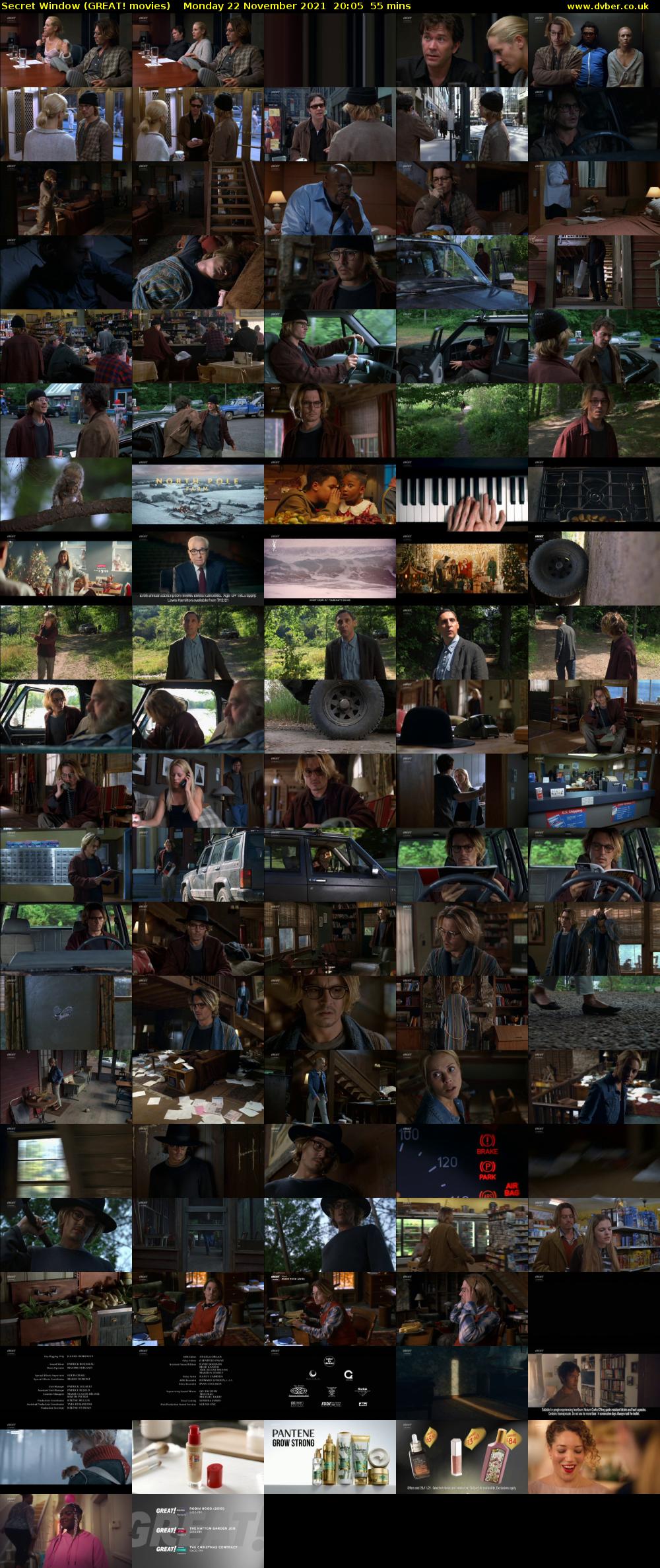 Secret Window (GREAT! movies) Monday 22 November 2021 20:05 - 21:00