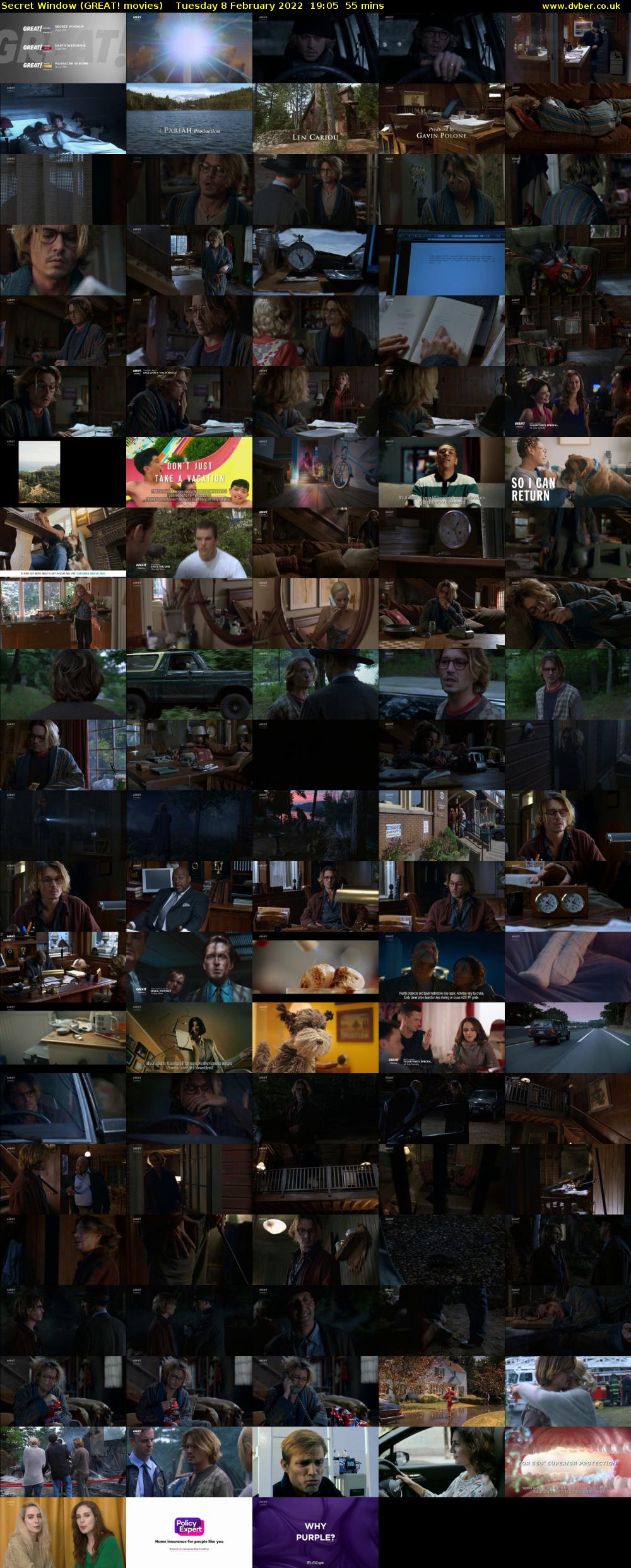 Secret Window (GREAT! movies) Tuesday 8 February 2022 19:05 - 20:00