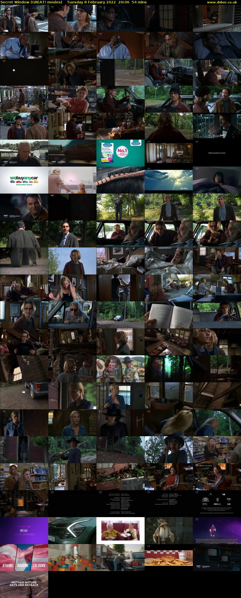 Secret Window (GREAT! movies) Tuesday 8 February 2022 20:06 - 21:00