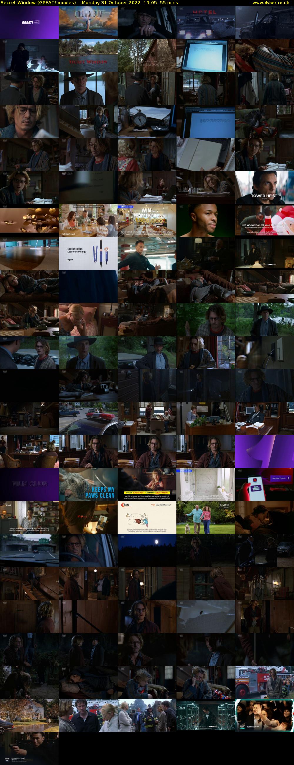 Secret Window (GREAT! movies) Monday 31 October 2022 19:05 - 20:00