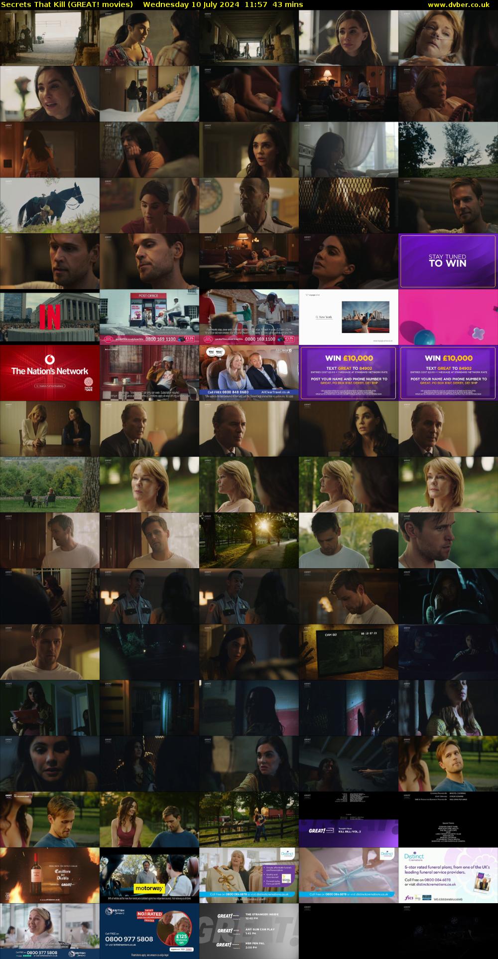 Secrets That Kill (GREAT! movies) Wednesday 10 July 2024 11:57 - 12:40