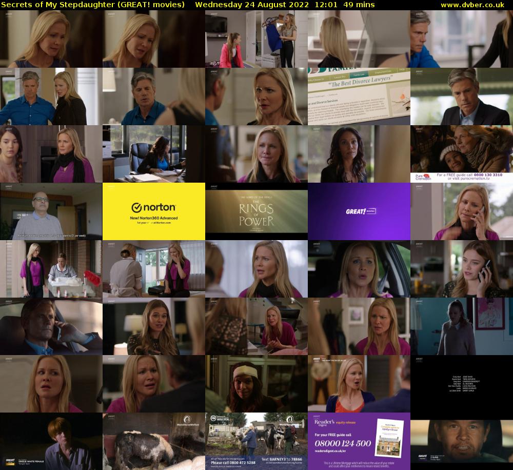Secrets of My Stepdaughter (GREAT! movies) Wednesday 24 August 2022 12:01 - 12:50