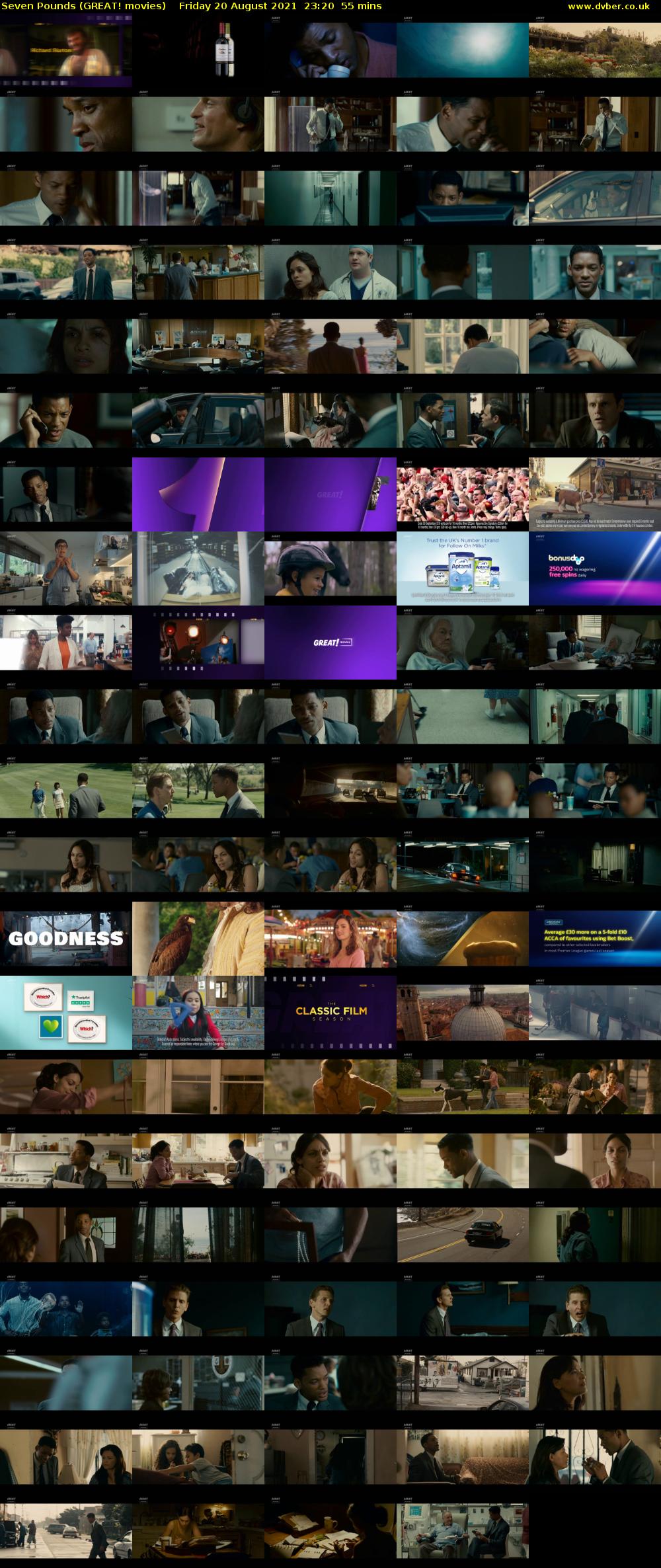 Seven Pounds (GREAT! movies) Friday 20 August 2021 23:20 - 00:15