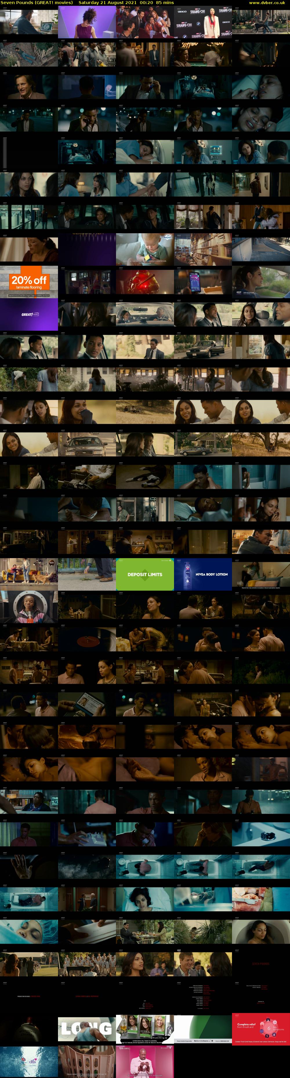 Seven Pounds (GREAT! movies) Saturday 21 August 2021 00:20 - 01:45