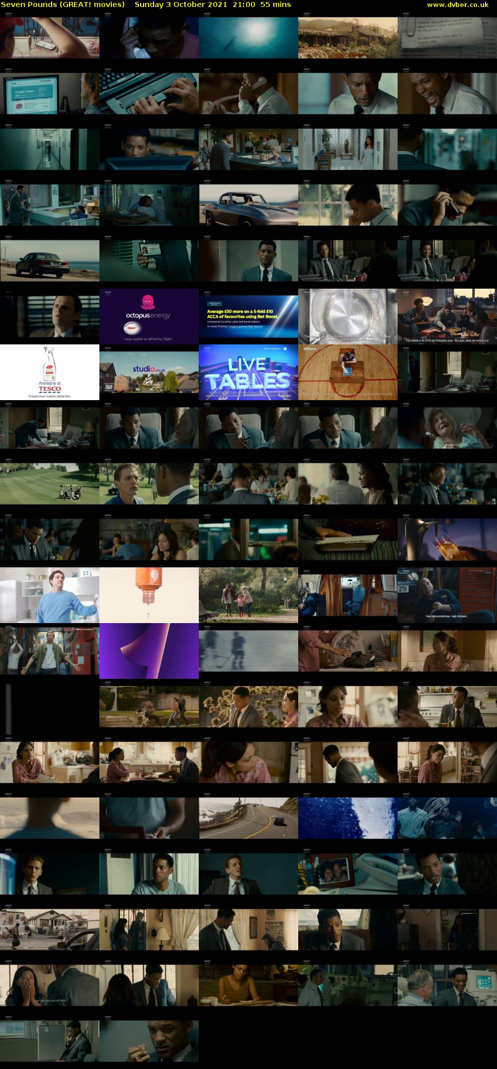 Seven Pounds (GREAT! movies) Sunday 3 October 2021 21:00 - 21:55