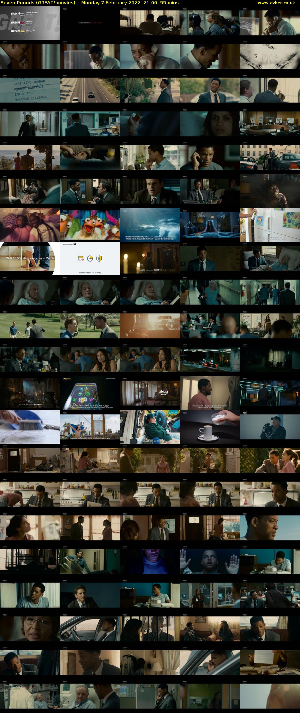 Seven Pounds (GREAT! movies) Monday 7 February 2022 21:00 - 21:55
