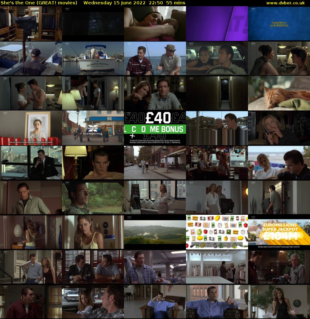She's the One (GREAT! movies) Wednesday 15 June 2022 22:50 - 23:45
