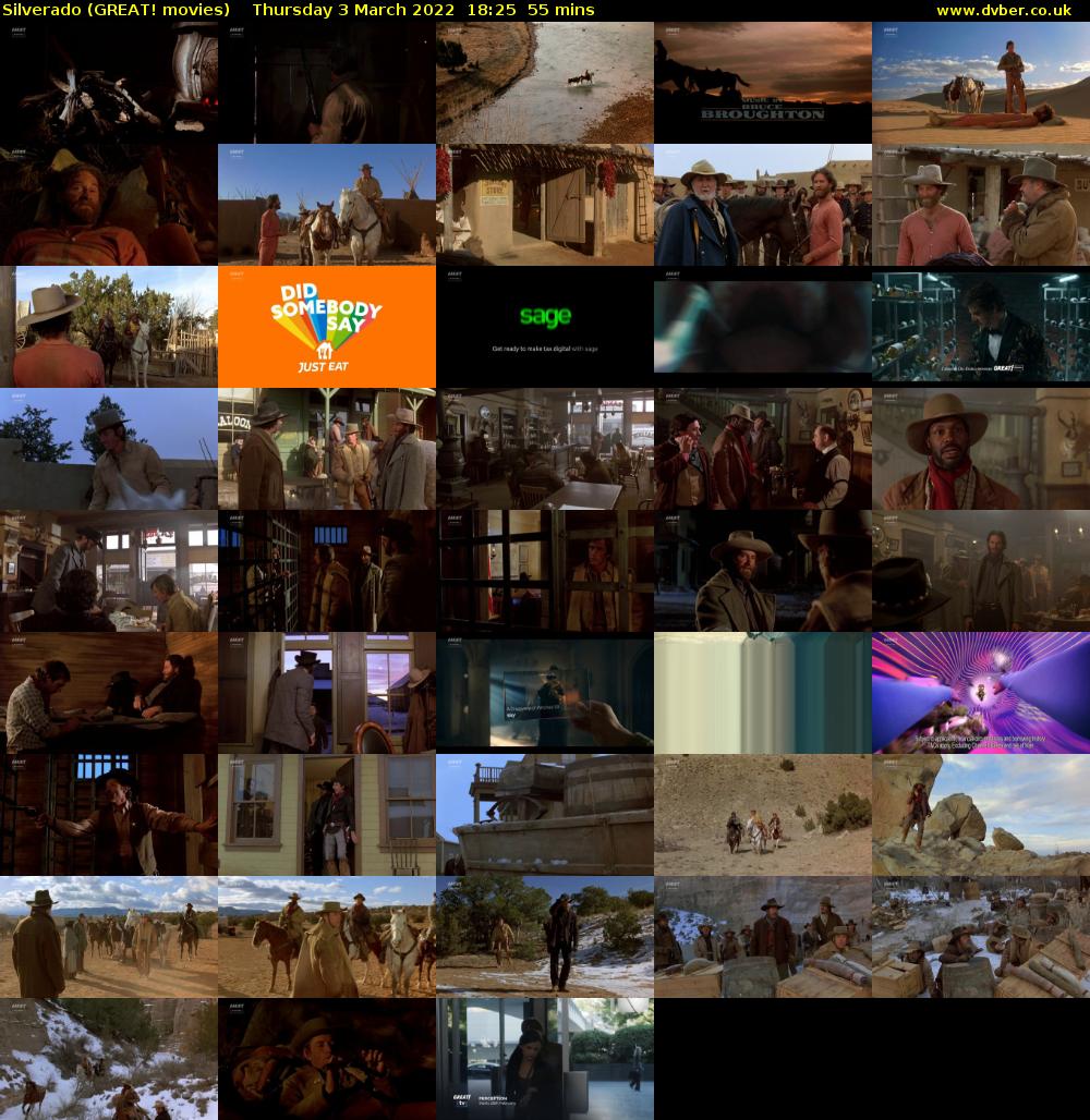Silverado (GREAT! movies) Thursday 3 March 2022 18:25 - 19:20