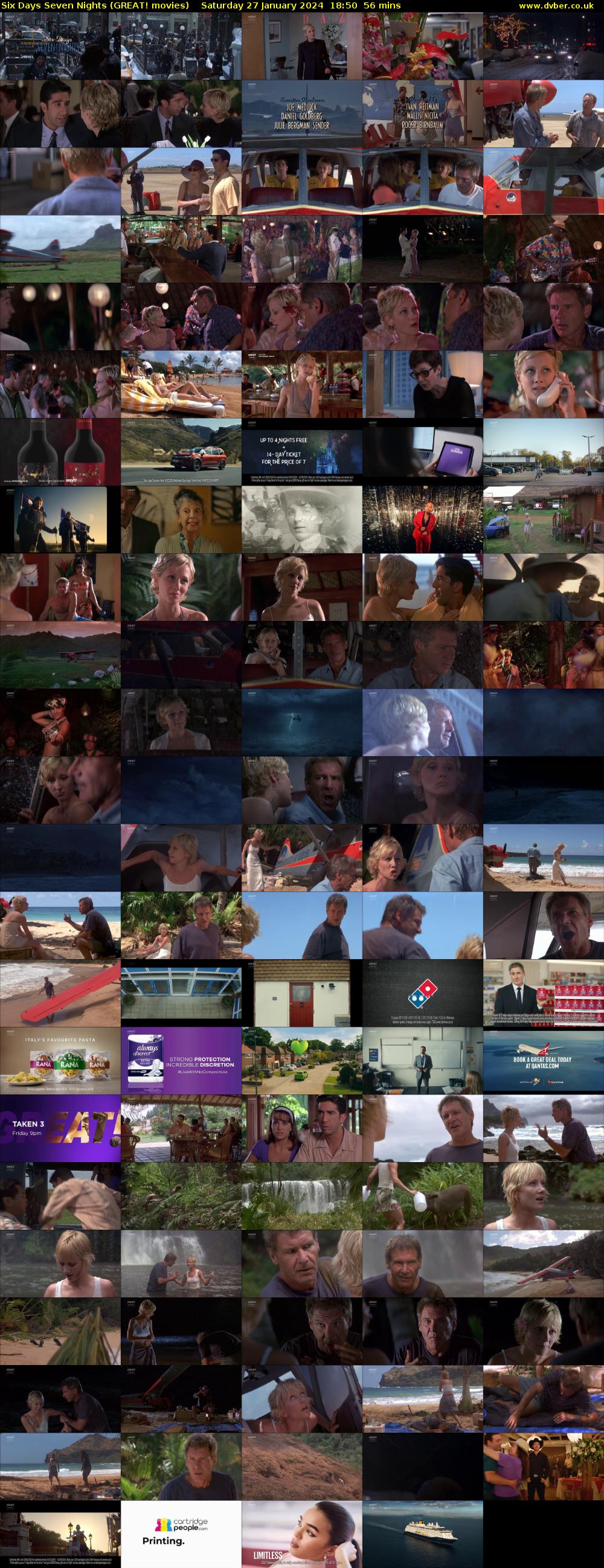 Six Days Seven Nights (GREAT! movies) Saturday 27 January 2024 18:50 - 19:46