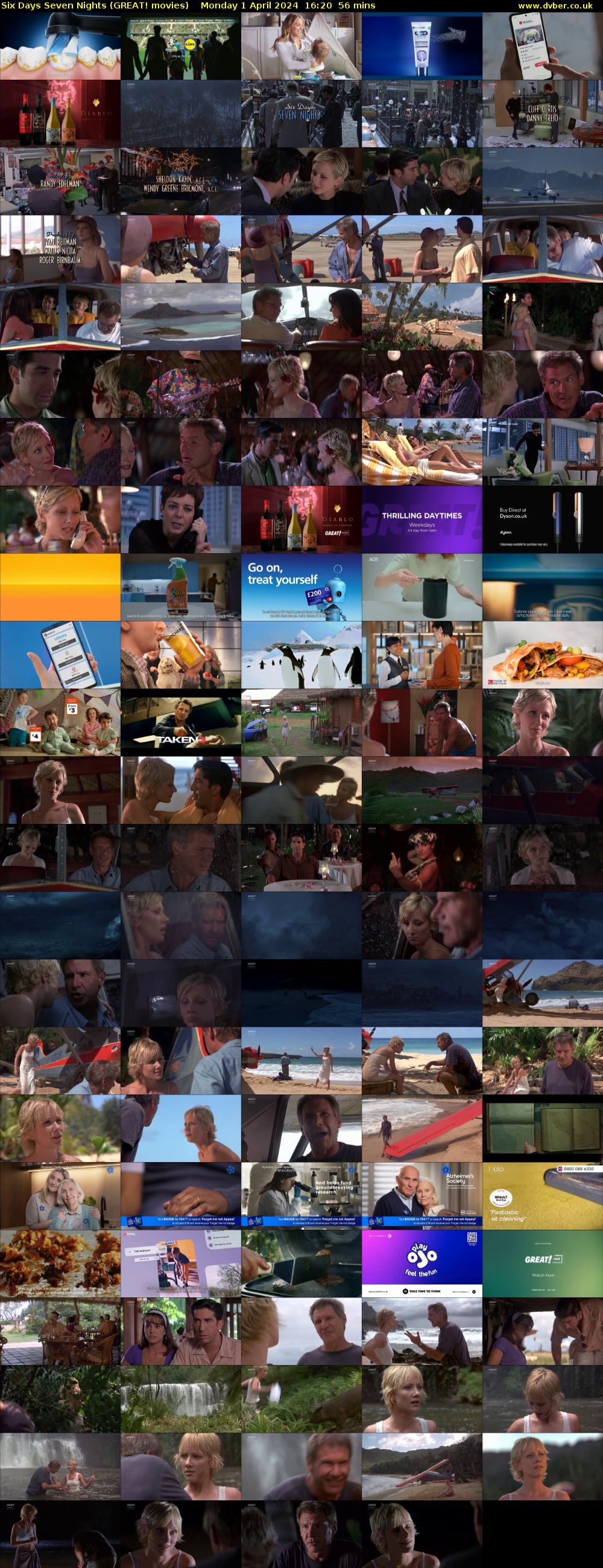 Six Days Seven Nights (GREAT! movies) Monday 1 April 2024 16:20 - 17:16