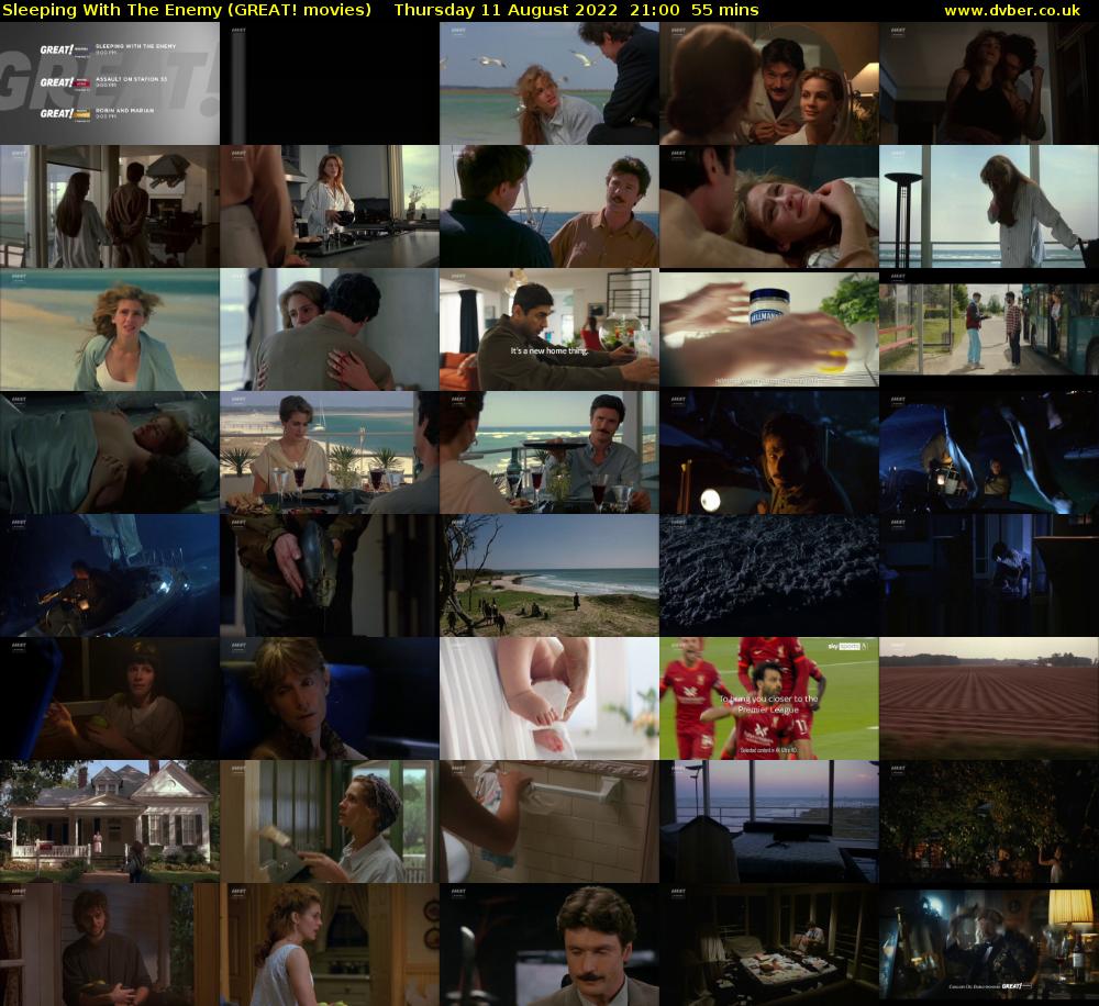 Sleeping With The Enemy (GREAT! movies) Thursday 11 August 2022 21:00 - 21:55