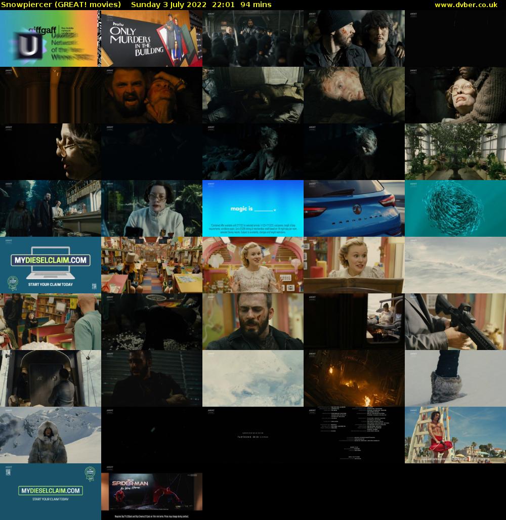 Snowpiercer (GREAT! movies) Sunday 3 July 2022 22:01 - 23:35