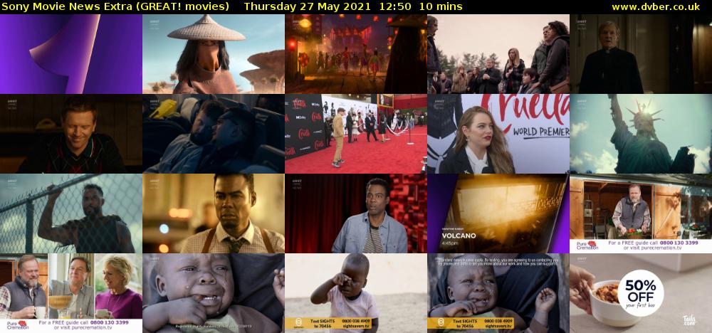 Sony Movie News Extra (GREAT! movies) Thursday 27 May 2021 12:50 - 13:00