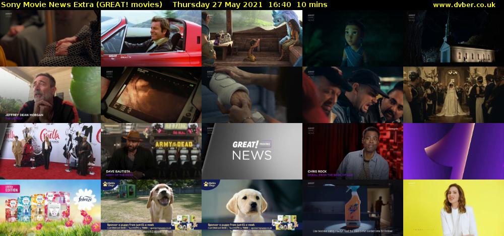 Sony Movie News Extra (GREAT! movies) Thursday 27 May 2021 16:40 - 16:50