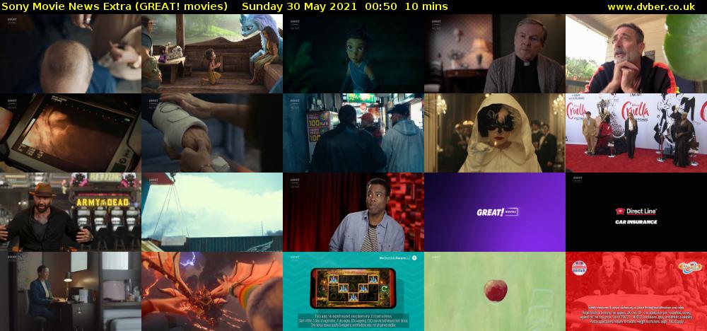 Sony Movie News Extra (GREAT! movies) Sunday 30 May 2021 00:50 - 01:00