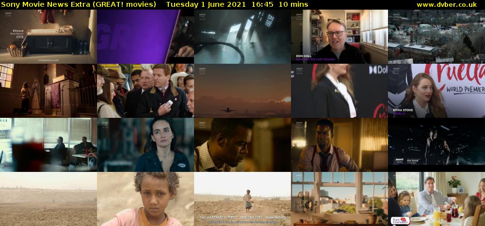 Sony Movie News Extra (GREAT! movies) Tuesday 1 June 2021 16:45 - 16:55