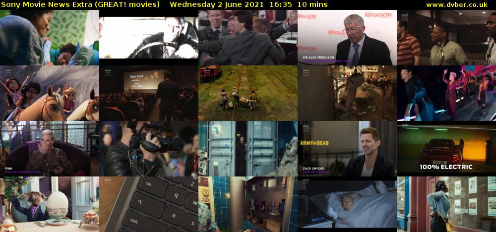 Sony Movie News Extra (GREAT! movies) Wednesday 2 June 2021 16:35 - 16:45