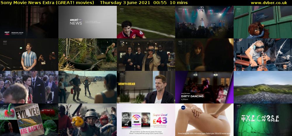 Sony Movie News Extra (GREAT! movies) Thursday 3 June 2021 00:55 - 01:05