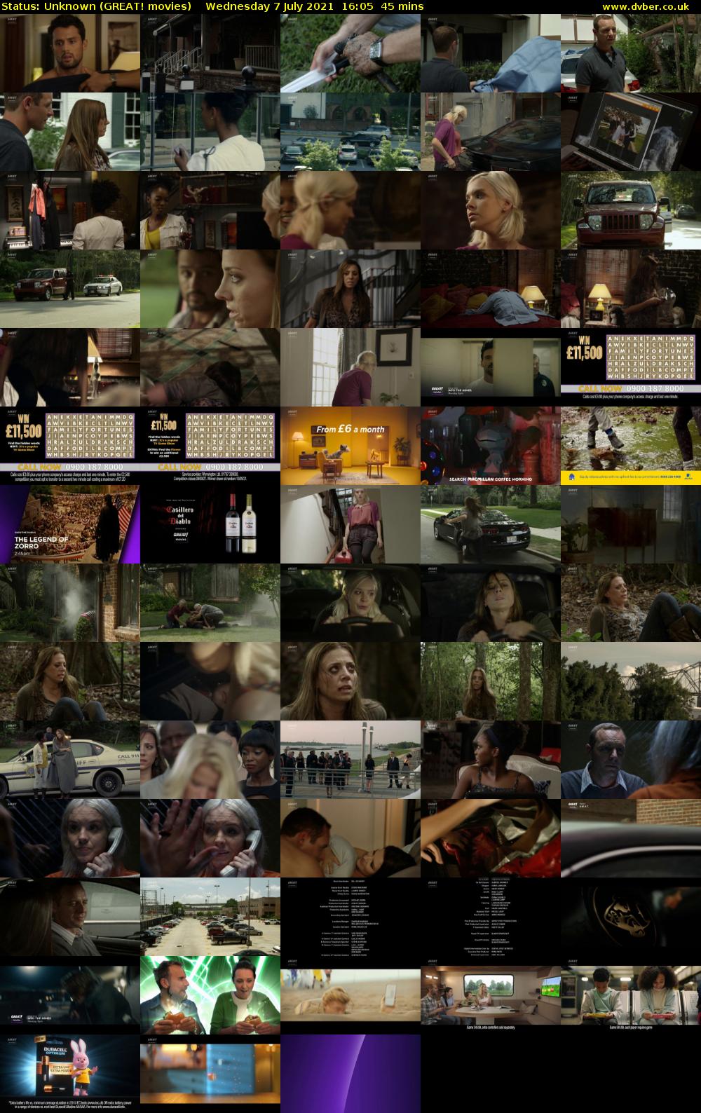 Status: Unknown (GREAT! movies) Wednesday 7 July 2021 16:05 - 16:50