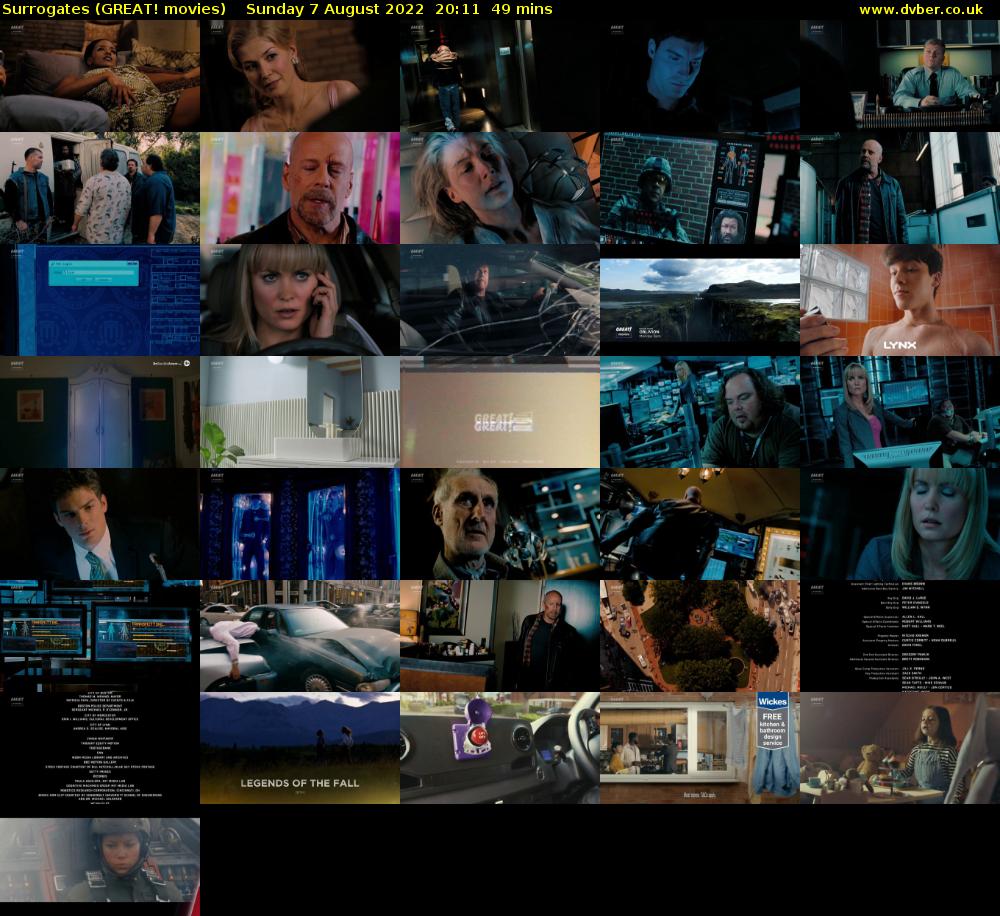 Surrogates (GREAT! movies) Sunday 7 August 2022 20:11 - 21:00