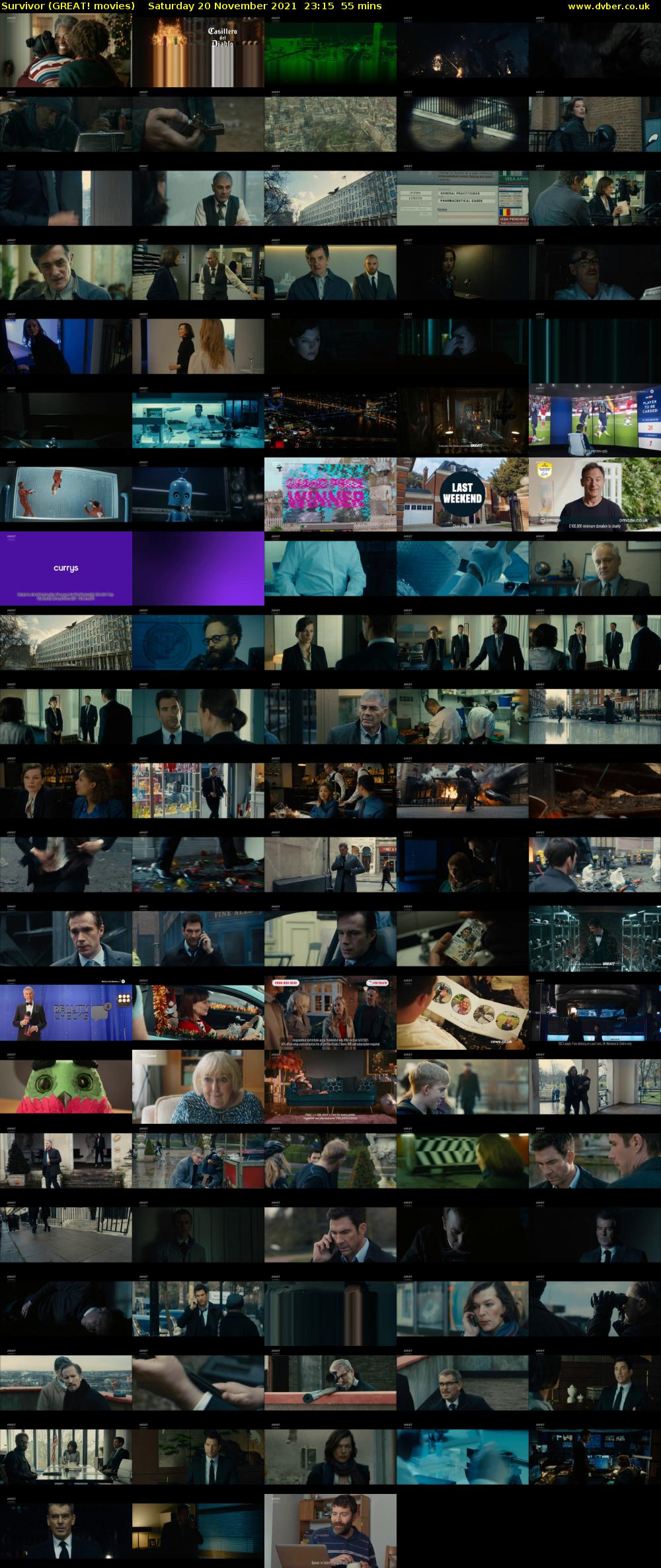 Survivor (GREAT! movies) Saturday 20 November 2021 23:15 - 00:10