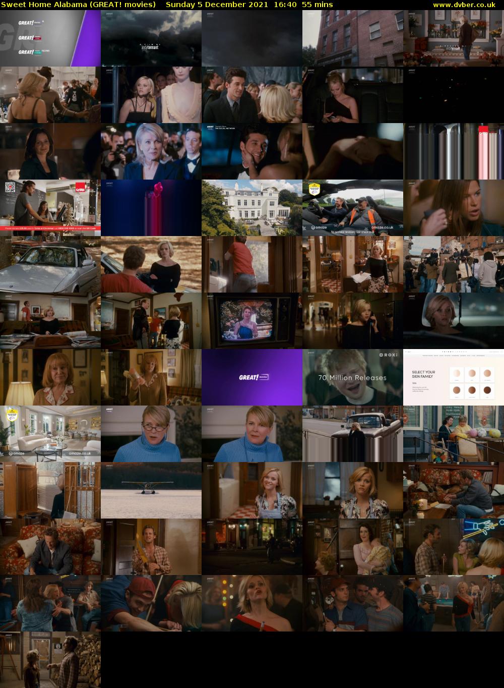 Sweet Home Alabama (GREAT! movies) Sunday 5 December 2021 16:40 - 17:35