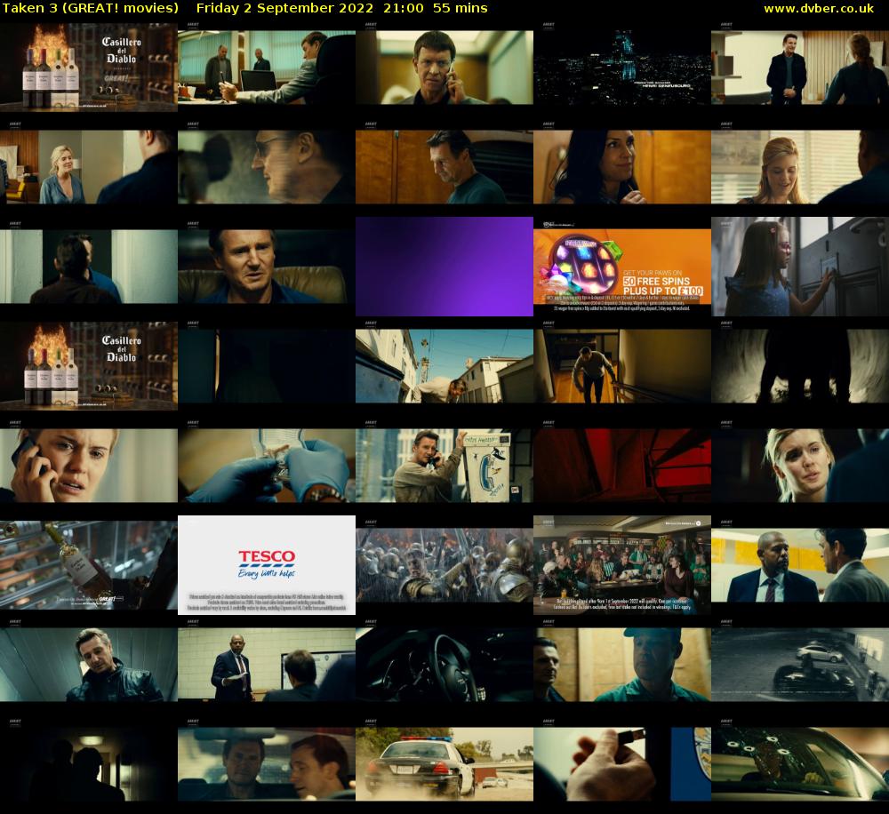 Taken 3 (GREAT! movies) Friday 2 September 2022 21:00 - 21:55