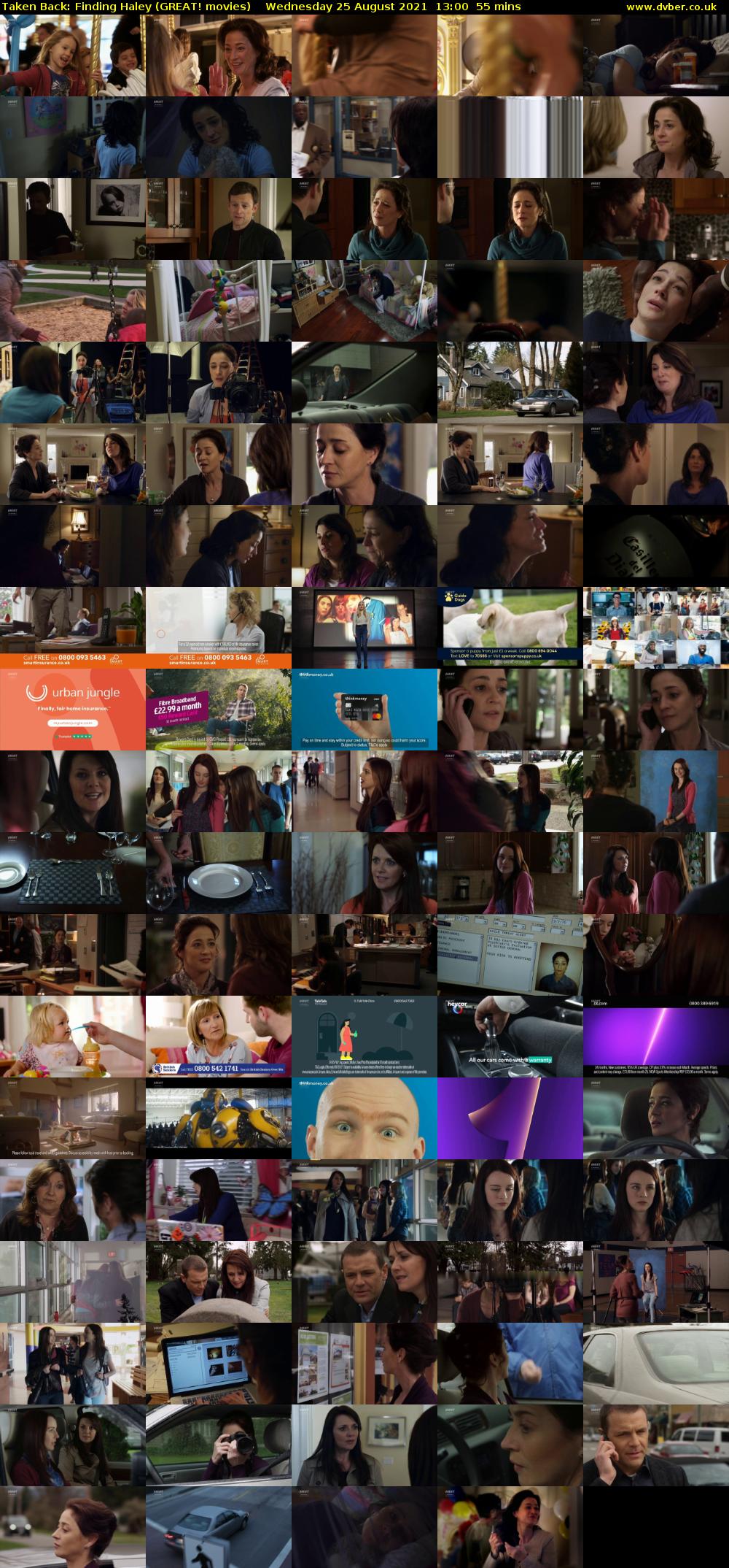 Taken Back: Finding Haley (GREAT! movies) Wednesday 25 August 2021 13:00 - 13:55
