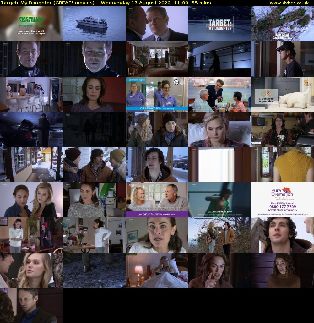 Target: My Daughter (GREAT! movies) Wednesday 17 August 2022 11:00 - 11:55
