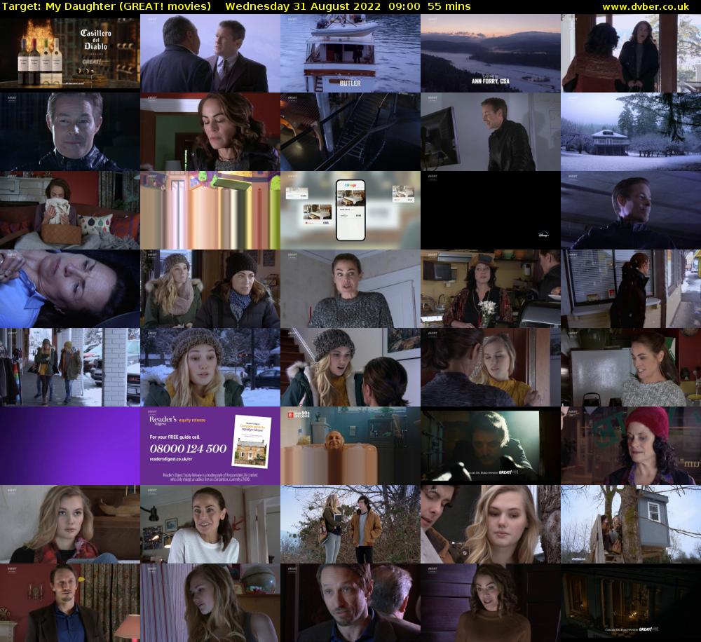 Target: My Daughter (GREAT! movies) Wednesday 31 August 2022 09:00 - 09:55