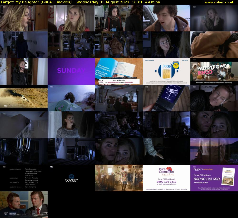 Target: My Daughter (GREAT! movies) Wednesday 31 August 2022 10:01 - 10:50