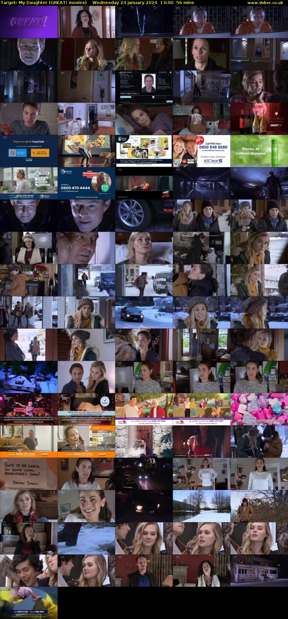 Target: My Daughter (GREAT! movies) Wednesday 24 January 2024 13:00 - 13:56