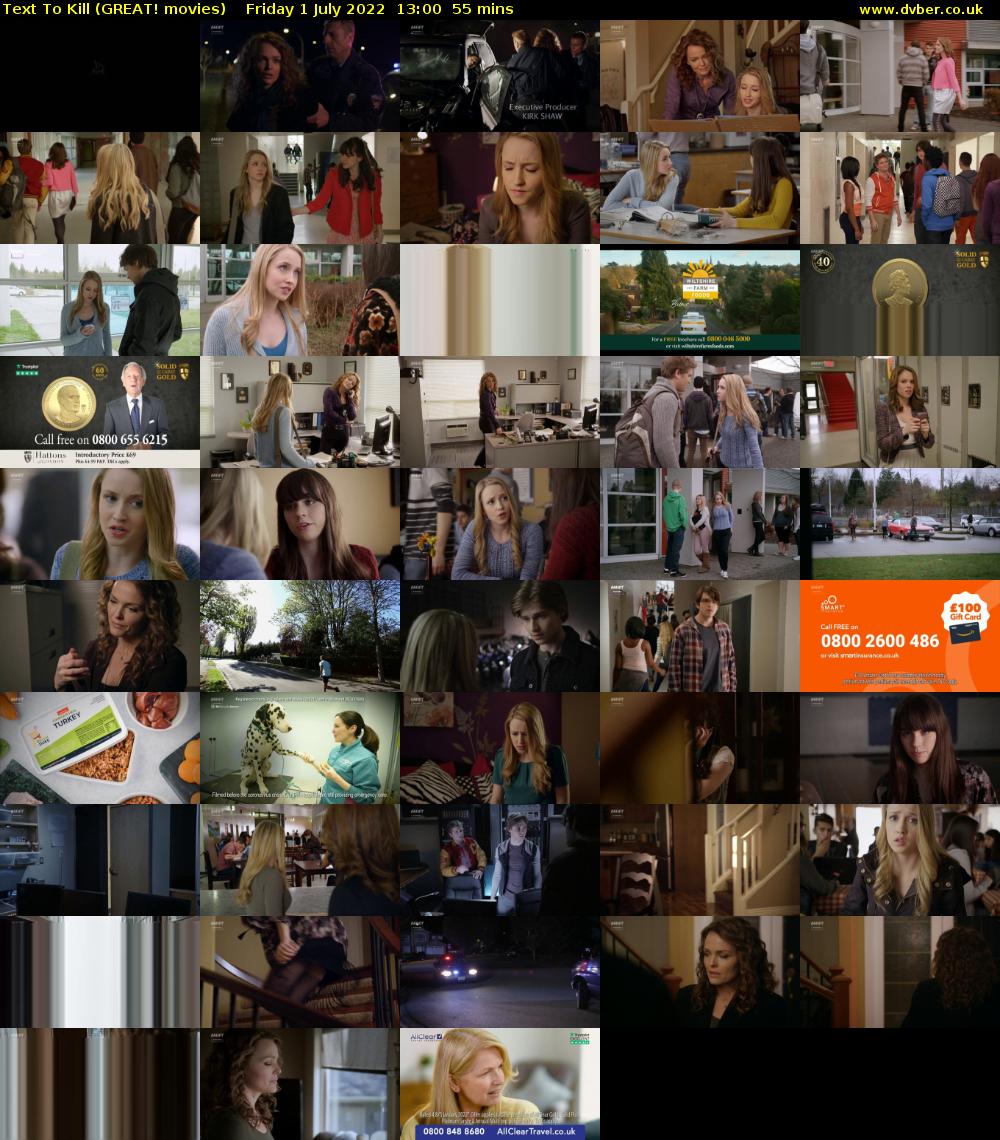 Text To Kill (GREAT! movies) Friday 1 July 2022 13:00 - 13:55