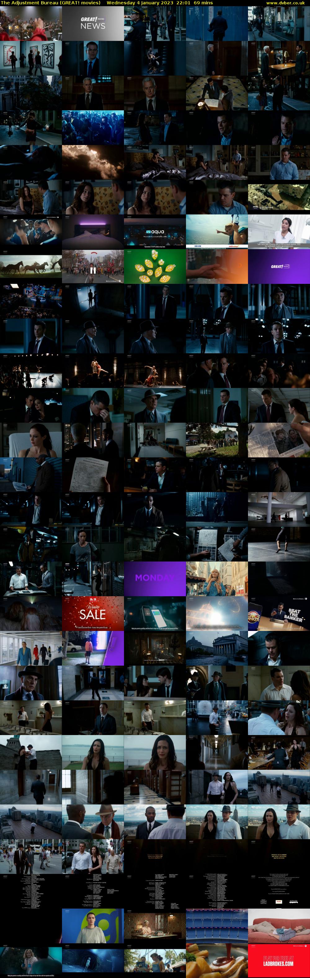 The Adjustment Bureau (GREAT! movies) Wednesday 4 January 2023 22:01 - 23:10