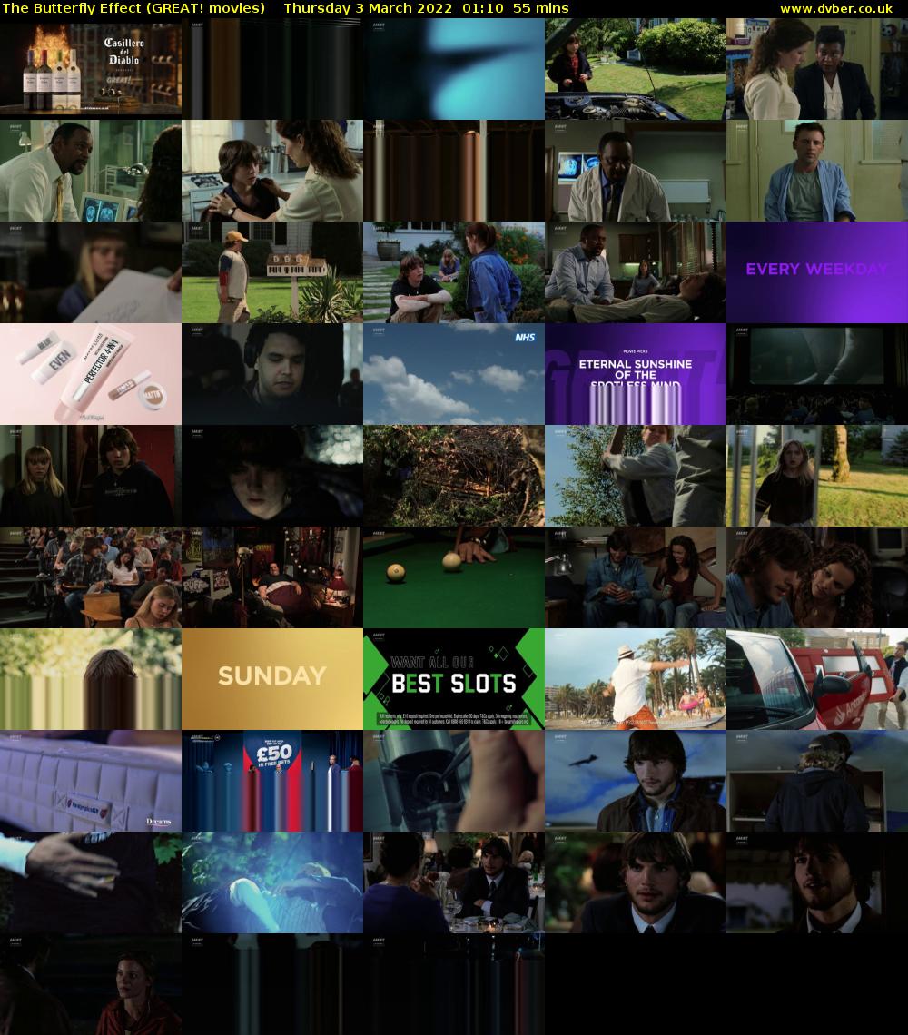 The Butterfly Effect (GREAT! movies) Thursday 3 March 2022 01:10 - 02:05