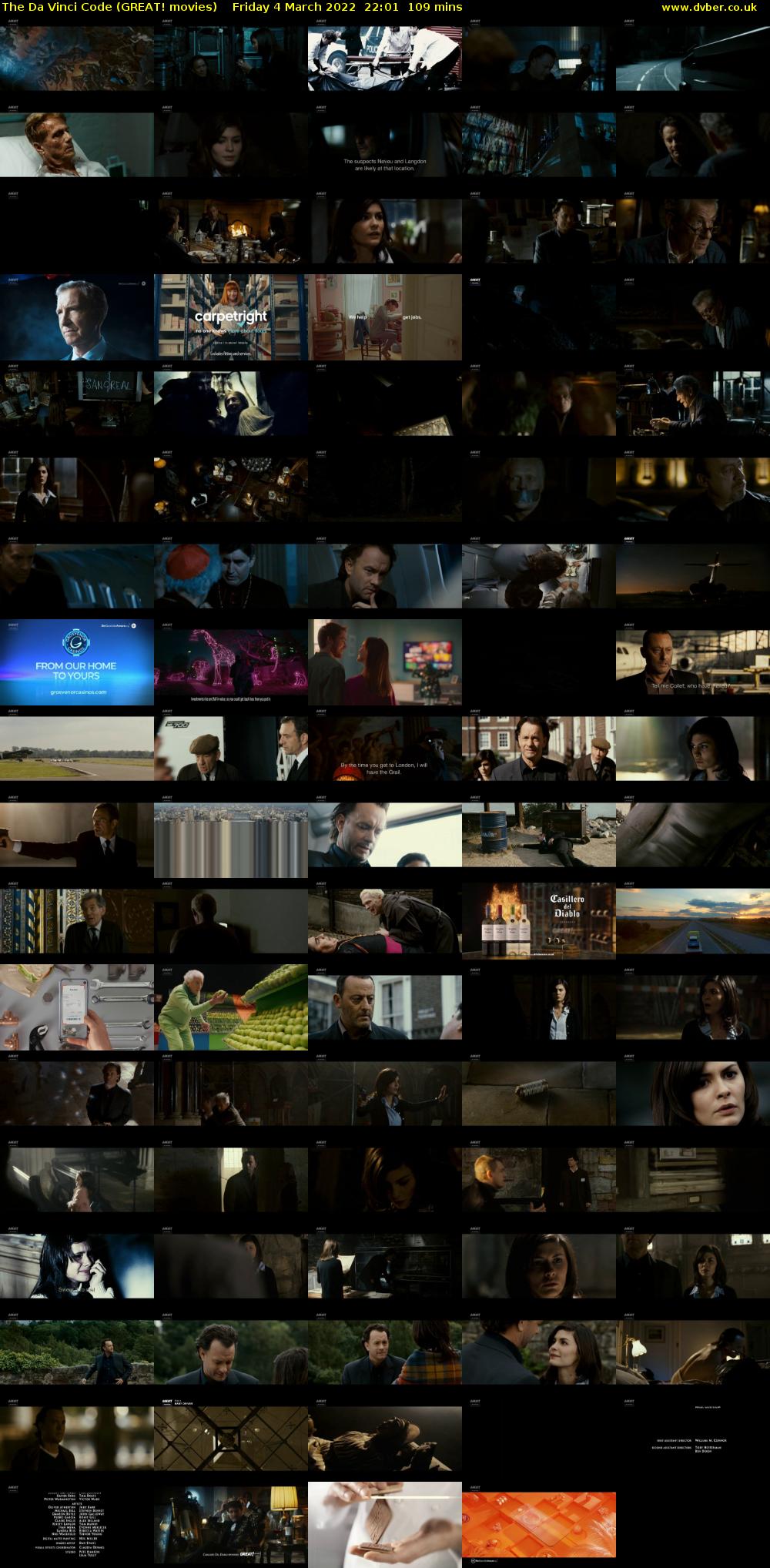 The Da Vinci Code (GREAT! movies) Friday 4 March 2022 22:01 - 23:50