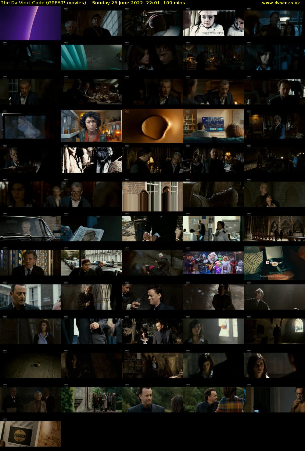 The Da Vinci Code (GREAT! movies) Sunday 26 June 2022 22:01 - 23:50