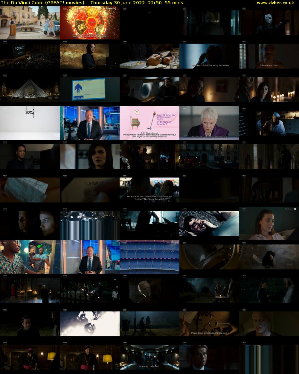 The Da Vinci Code (GREAT! movies) Thursday 30 June 2022 22:50 - 23:45