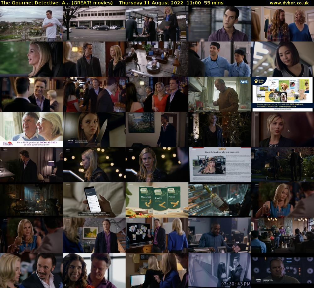 The Gourmet Detective: A... (GREAT! movies) Thursday 11 August 2022 11:00 - 11:55