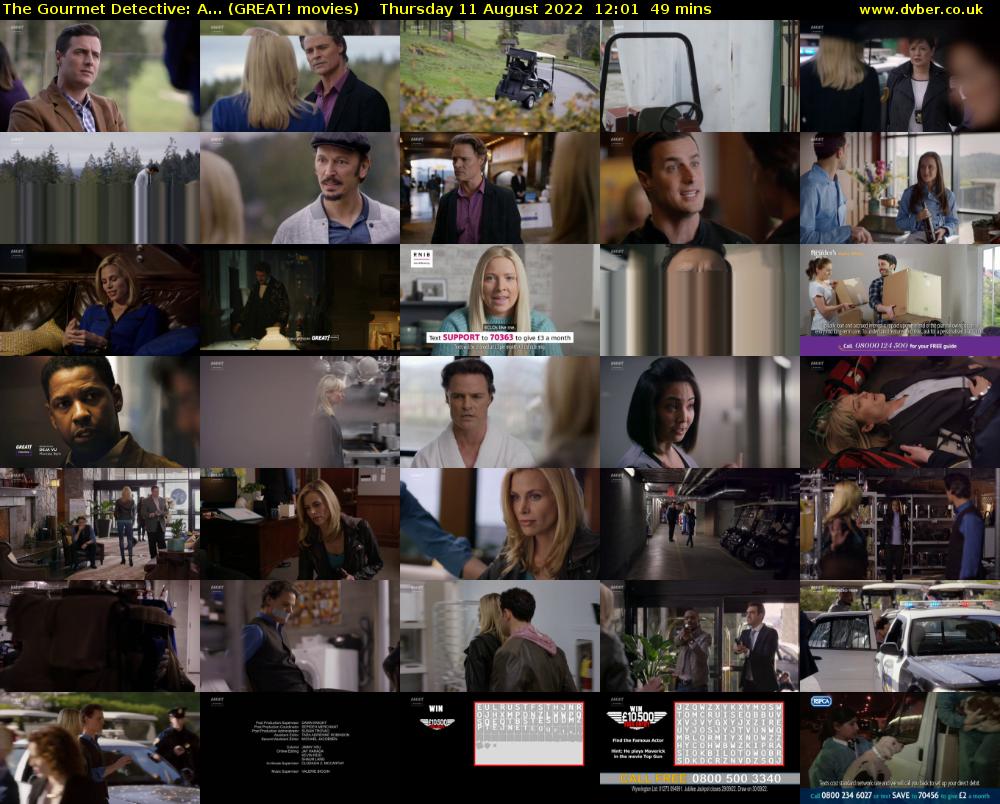 The Gourmet Detective: A... (GREAT! movies) Thursday 11 August 2022 12:01 - 12:50