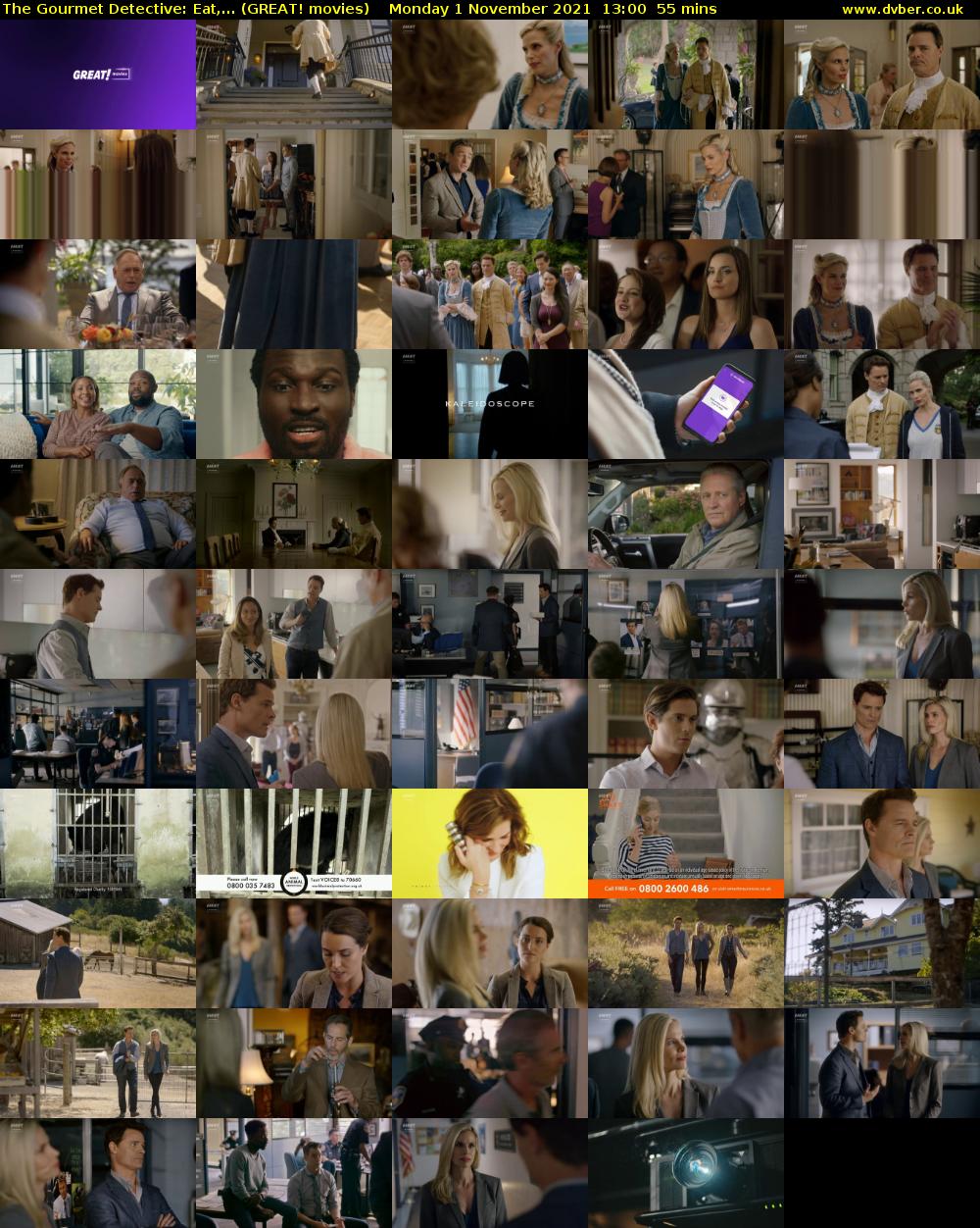 The Gourmet Detective: Eat,... (GREAT! movies) Monday 1 November 2021 13:00 - 13:55