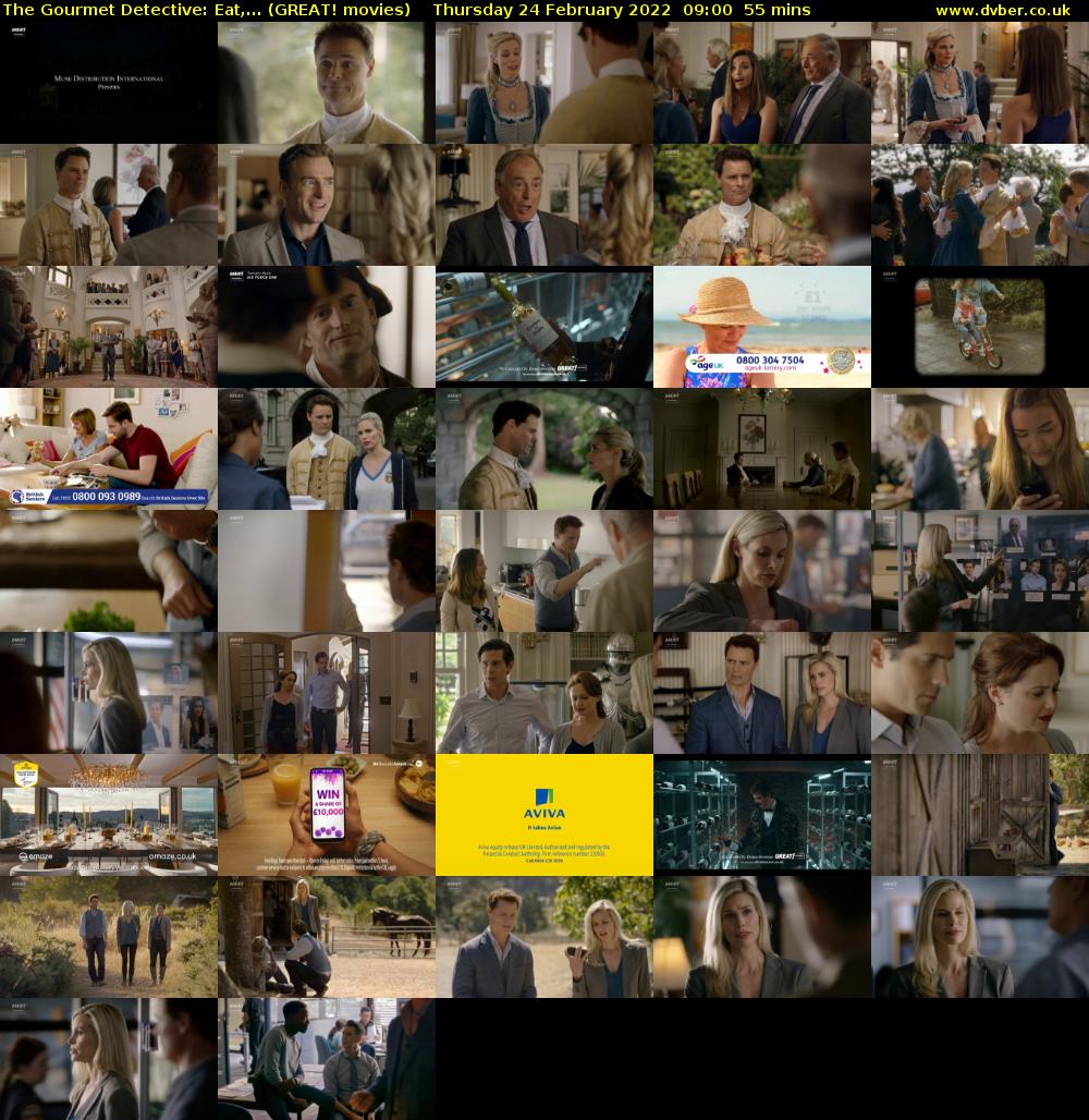 The Gourmet Detective: Eat,... (GREAT! movies) Thursday 24 February 2022 09:00 - 09:55