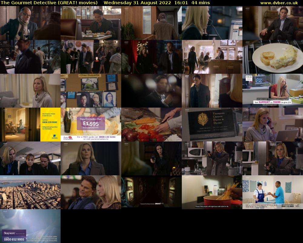 The Gourmet Detective (GREAT! movies) Wednesday 31 August 2022 16:01 - 16:45